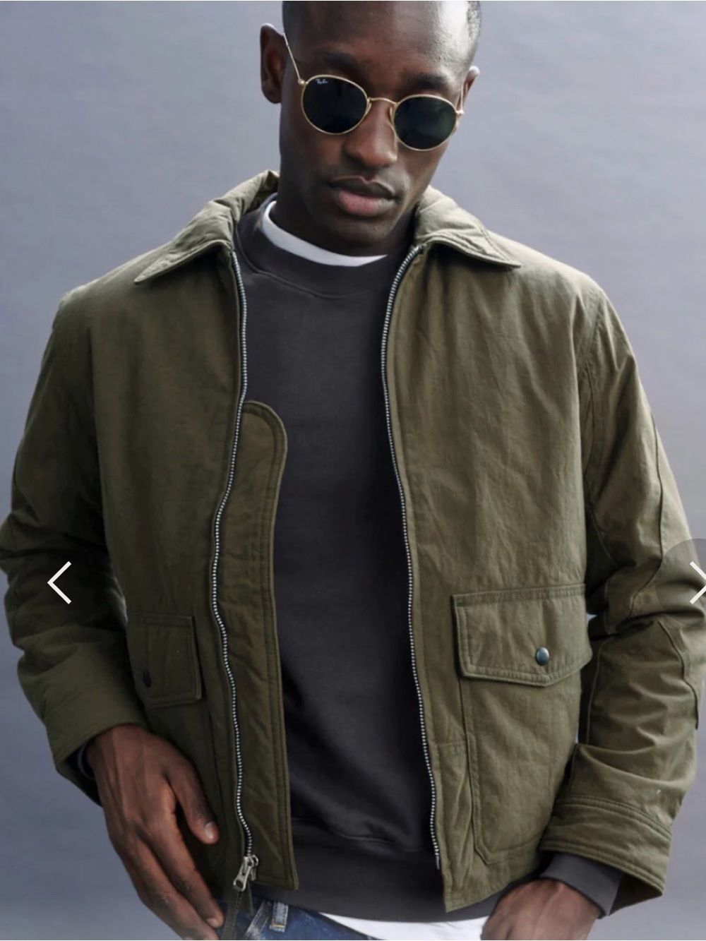 Green Bomber Jacket AYR The Scrambler Kelp Nylon Size L